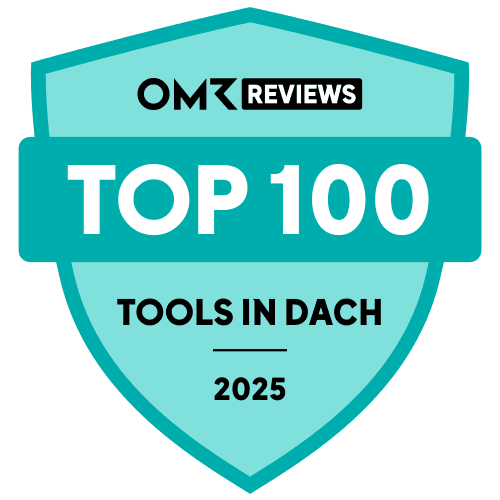 Produkt-Siegel 'Top 100 Tools in Dach' von omr.com