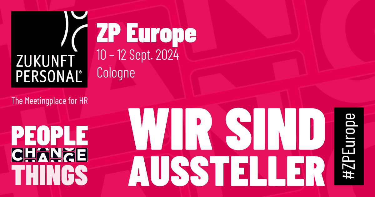 Grafik zeigt offizielles Motto der Messe ZPE 24 in Köln: Wir sind Aussteller.