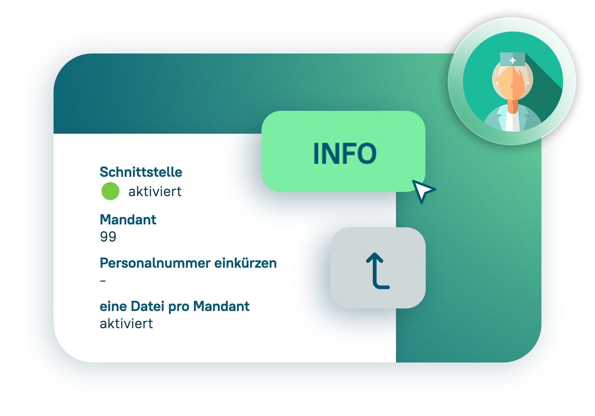 Screenshot verschiedener Lohnprogramme für die Lohn-Export aller Lohndaten aus askDANTE möglich ist.